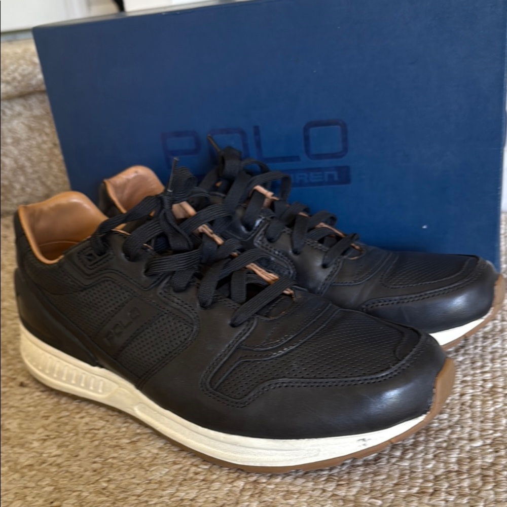 Polo Ralph Lauren Mens TRAIN100-SK-ATH Burnished Calf Athletic Shoes Size 11.5 D